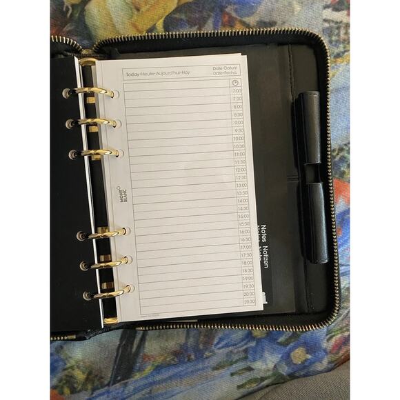 Montblanc Blk Leather Zipper Around Planner/organizer NWT, 4x6 Width 11/2” - Picture 4 of 15